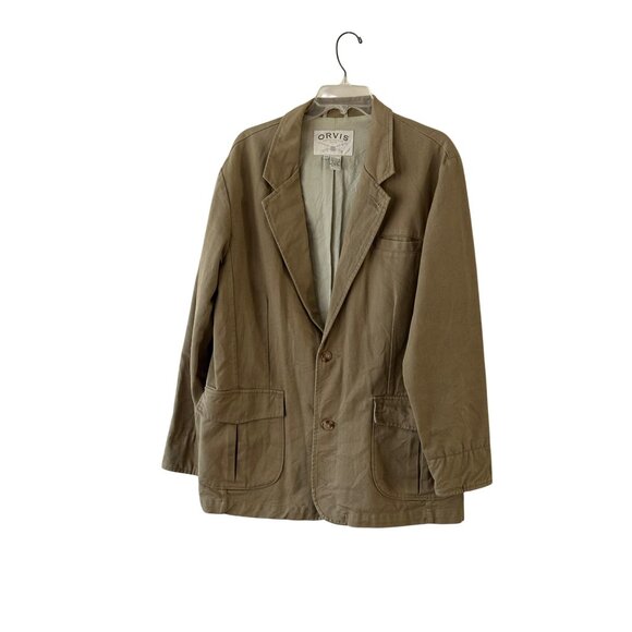 Orvis 42R Traveler Sport Coat Jacket Heavy Weight Khaki Beige Internal Pockets